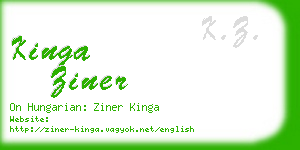 kinga ziner business card